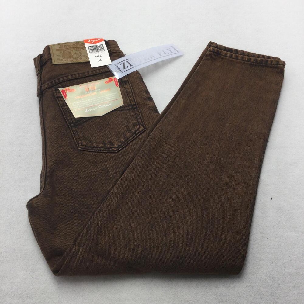 Vintage Javolis 919 Jeans Womens 14 Brown Medium Wash High Rise Straight Denim